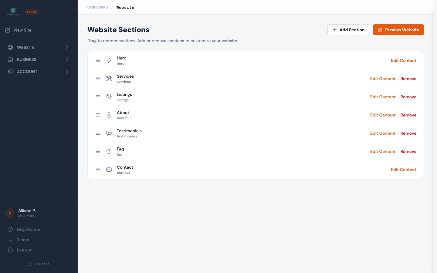 ContractorLink pricing section editor