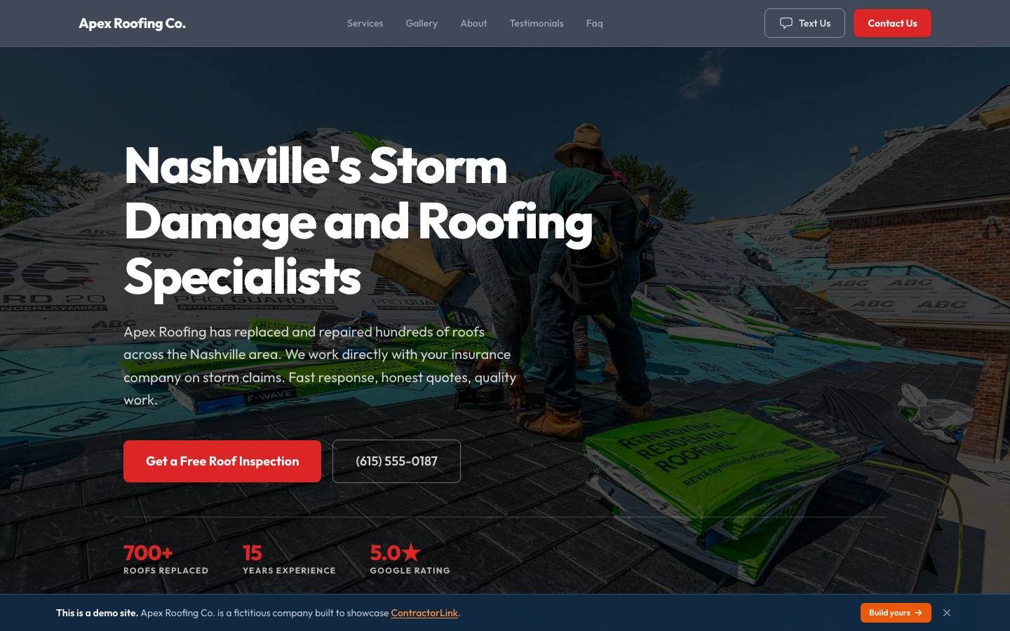Apex Roofing Screenshot