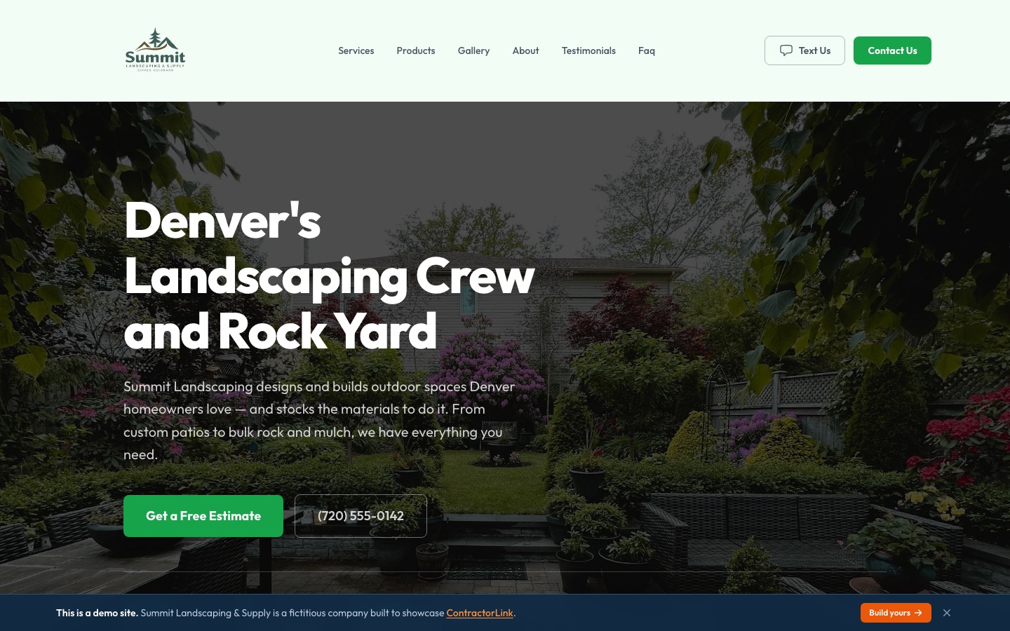 Summit Landscaping Screenshot